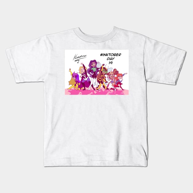 Super Hero girls Kids T-Shirt by Klaudiapasqui 96